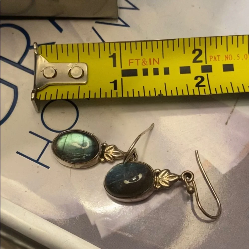 Labradorite sterling earrings - Picture 6 of 8